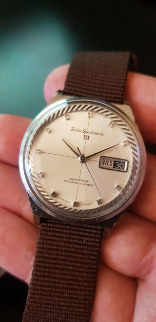 Vintage Seiko Sportsmatic 5 6619 - 7020 21 Jewel Automatic Watch.