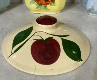 Watt Pottery Apple 3 Leaf Casserole Baker Lid Only 9” Usa Vintage