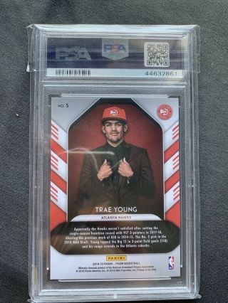 2018 - 19 Panini Prizm Luck Of The Lottery Trae Young Rc PSA 10 2