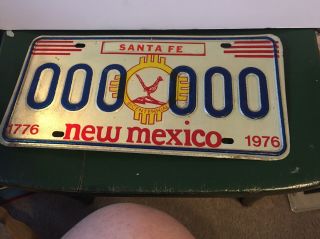 Mexico 1976 Bicentennial Prototype Sample License Plate,  Roadrunner Santa Fe