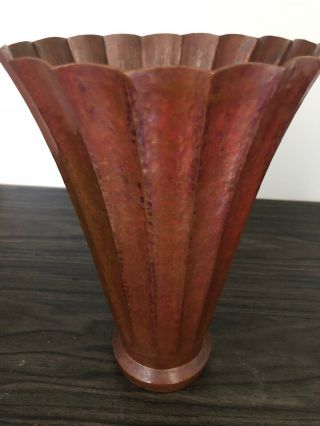 Mexican Ramon Ramirez Signed Arts & Crafts Style Hammered Copper Vase 3
