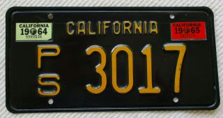 1963 California Public Service Ps License Plate