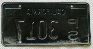1963 California Public Service PS License Plate 2