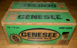Vintage Box Case Crate Genesee Cream Ale Empty Wax Coated Box
