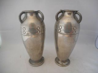 Tudric Pewter Arts & Crafts Vases - Liberty? Archibald Knox?