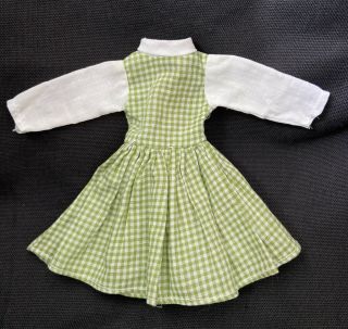Vintage American Character Tressy Sister Cricket Doll Outfit Green Gingham Dress