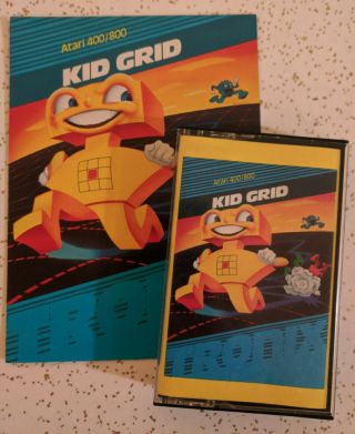 Kid Grid Vintage Atari 400 / 800 Computer Game Cassette With Instructions