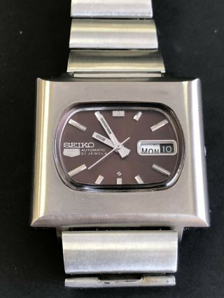 Vintage Seiko 5 6119 - 5401 Automatic Brown Dial Day Date Ss 21 Jewels R35