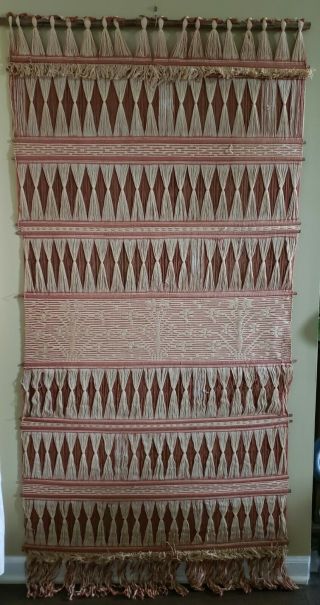Vintage Mid Century Hand Woven Wall Hanging Large & Intricate Fabulous