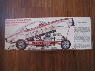 Vintage 1960 ' s MPC Model USA - 1 Bruce Larson Funny Car Box and Instructions Only 2
