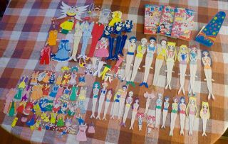 Vintage 1990s Sailor Moon Scouts Starlights & Chibi Paper Doll Cut - Outs Clothes