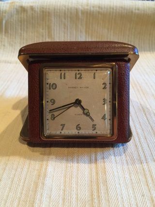Vintage Phinney - Walker Travel Alarm Clock Made By Lux Clock Mfg.  Co.