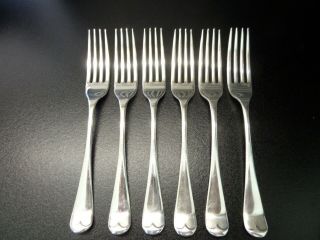 A Very Good Set Of 6 Hallmarked Solid Silver Table Forks 366gms Emile Viner