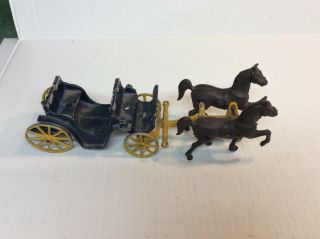 Vintage Stanley Toy - Cast Iron Horse Drawn Carriage,  Made In Usa