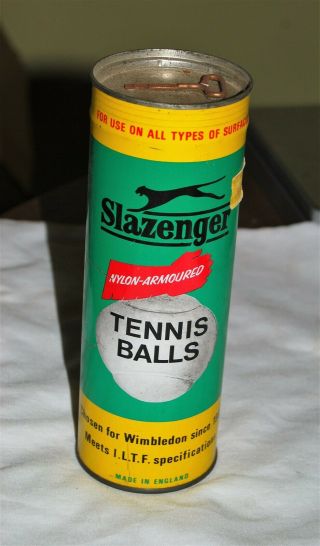 Vintage Slazenger Tennis Balls Can With Key