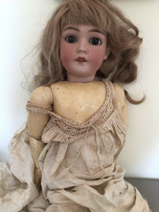 24” Antique Germany Bisque Queen Louise Blonde Wig W/brown Sleep Eyes Jointed S