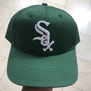 Vintage Chicago White Sox Mlb Snapback Hat Cap Forest Green Olive Rare 90s