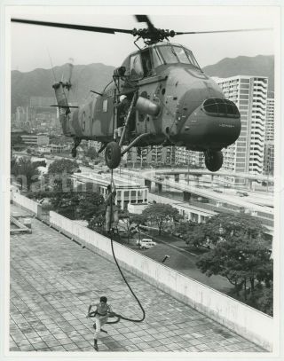Westland Wessex Helicopter Hong Kong Raf 28 Squadron Large Photo,  Bz771