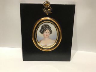 Antique,  Early 19th Century Portrait Miniature Of A Lady