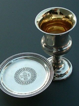 Antique Sterling Silver Travelling Chalice and Paten Set.  London 1832 2