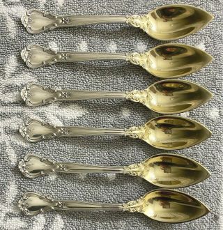 Gorham Chantilly Sterling Fruit/orange Spoons,  Set Of 6 (pat.  Date & Lion - Anchor