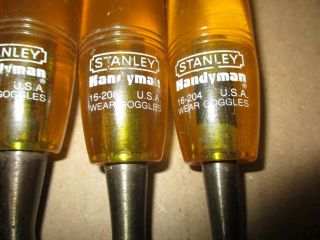 set of 4 vintage STANLEY HANDYMAN Wood Chisels USA made 3