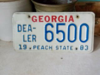 1983 State Of Georgia Dealer License Plate Peach State Tag