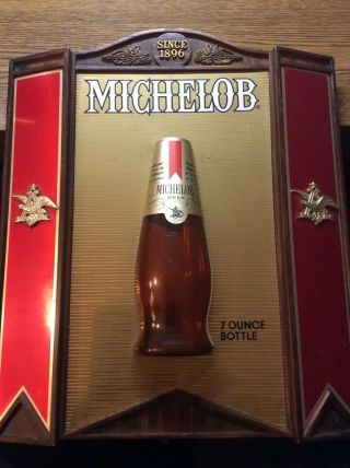 Michelob Beer Sign 7 Ounce Bottle Kcs Industries Anheuser Bush Vintage