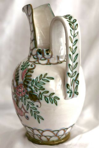 Vintage Italian Ceramic Pitcher -,  Handpainted,  Hand Formed And Signed