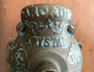 ANTIQUE CAST IRON ARCADE CRYSTAL NO.  3 WALL MOUNT COFFEE GRINDER/MILL COMPLETE 3