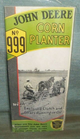 Vintage 1937 John Deere No.  999 Corn Planter Farm Advertising Brochure