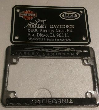 Vintage Harley Davidson Motorcycle License Plate Frame San Diego California