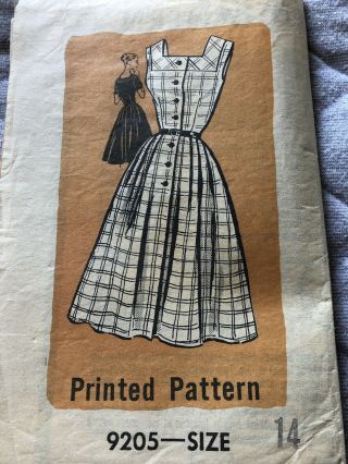 Vintage 1950’s Mail Order Pattern 9205.  Size 14