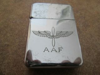 Vintage Military Lighter Army Air Force Navy " Auxiliary Air Field " ? Zippo?