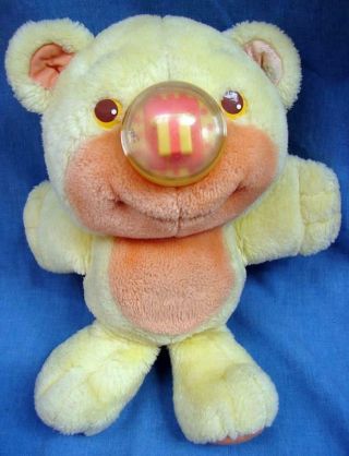 Vintage 1987 Playskool Yellow Nosy Bear Surprise Jack - In - The - Box Nose