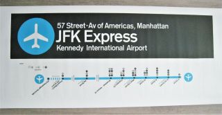 Vintage York City Jfk Express Subway Train Car Route Roll Sign Insert R - 46