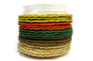 16 Wicker Straw Rattan 9 " Paper Plate Holders Picnic Potluck With Paper Plates