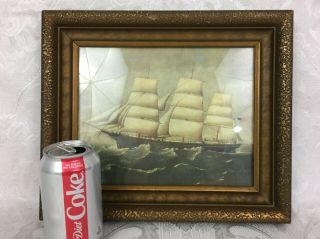 Vintage Solid Wood Box Picture Frame 13x11 Tall Ship Print Photo 8x10 Wh76