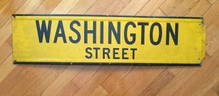 Vintage Yellow York City Nyc Street Sign “washington Street”