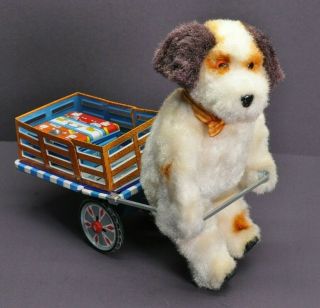 Vtg Alps Cappy The Happy Baggage Porter Walking Dog Battery Op Toy Made In Japan