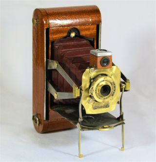 Folding Camera Kodak No1 - A Folding Pocket Model D Bed Type Antique Custom Sapele
