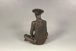 IO12 Japanese old Iron Zen meditation Kappa ornament yokai figure 3