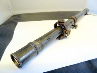 Antique Winchester Rifle Scope 14.  5 " Long W/ Mounts & Adjustment For Restoration