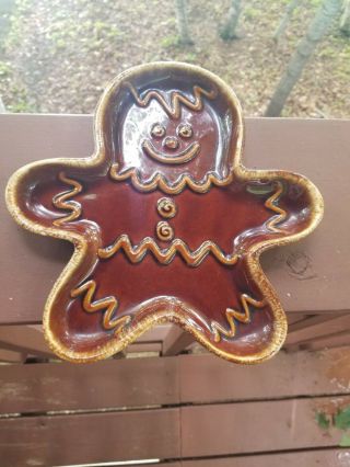 Vintage Hull Gingerbread Man Serving Plate,  10 "