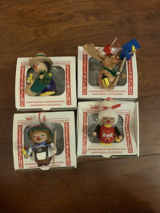 4 Vintage Steinbach Nutcracker Ornaments Germany With Boxes