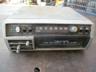 Vintage Realistic Fm Stereo 8 Track Tape Player Under Dash Add On To Am Radio