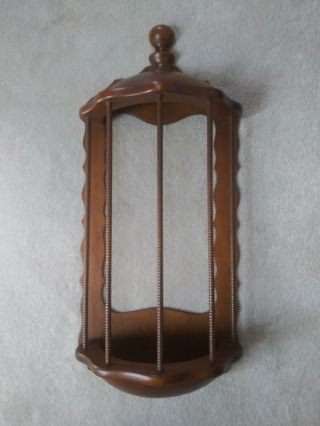 Vintage Wood Display Shelf Wall Knick Knack With Arched Spindle Columns