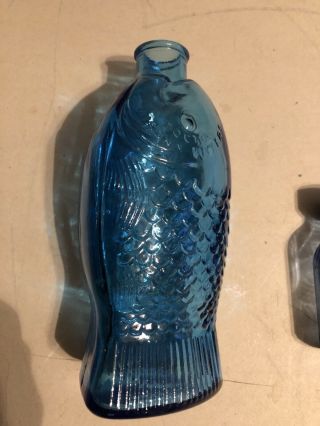 Vintage BLUE PHILLIP’S Milk Of Magnesia W/ Lid & Dr.  Fisch’s Bitter Fish Bottle 3
