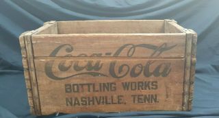 Antique Coca Cola Coke Wood Crate Case Nashville Tennessee