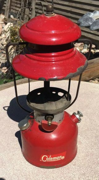 Vintage 1962 Coleman " Red " Lantern No.  200a Dated 8/62 No Globe Camping Hiking